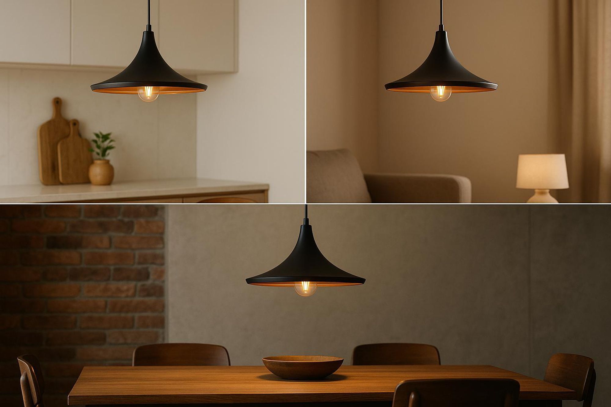 MasterLED Pendelleuchte Mezo Ø36cm E27 Schwarz-Gold – Hängelampe für Esszimmer, Küche & Wohnzimmer