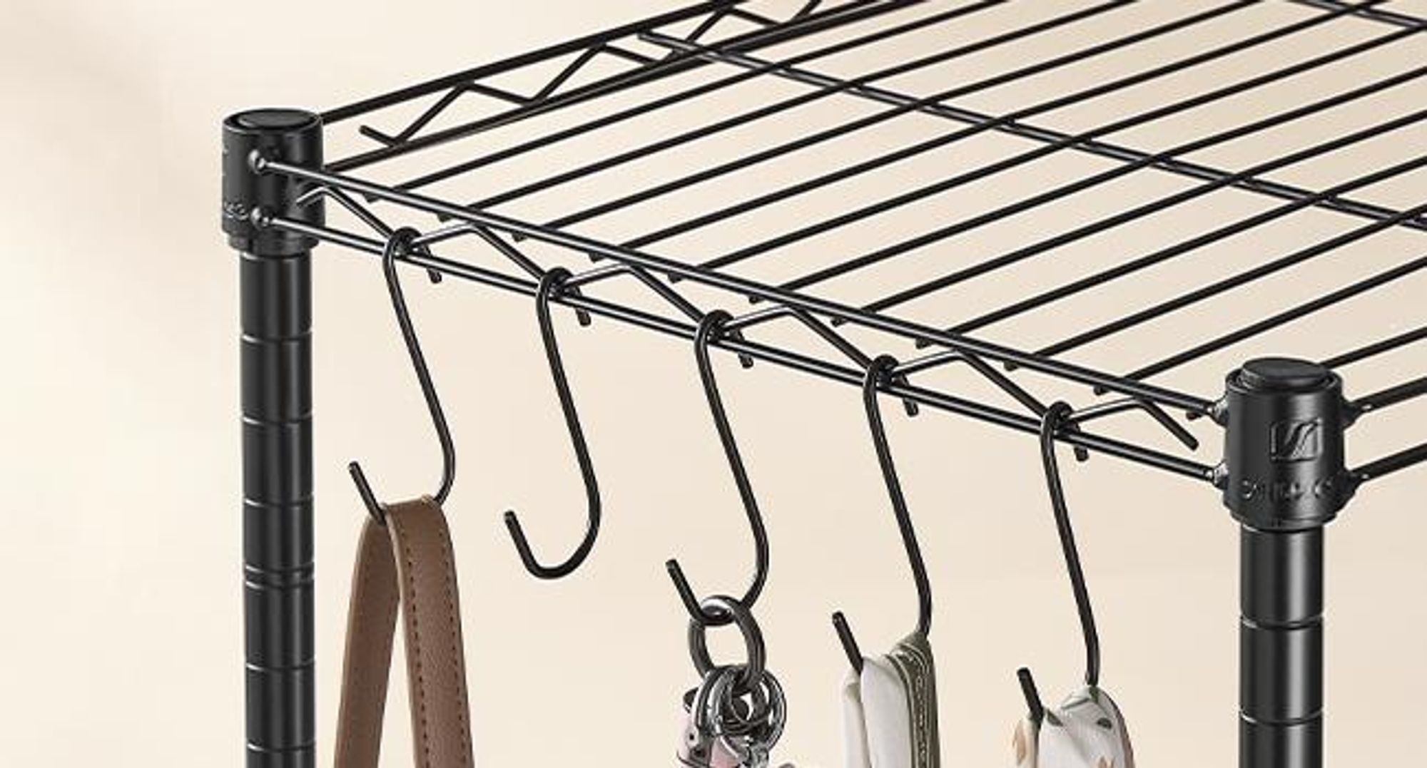 SONGMICS Kleiderständer, offener Kleiderschrank, Garderobe hochbelastbar, Garderobenständer mit verstellbaren Ablagen und Kleiderstangen