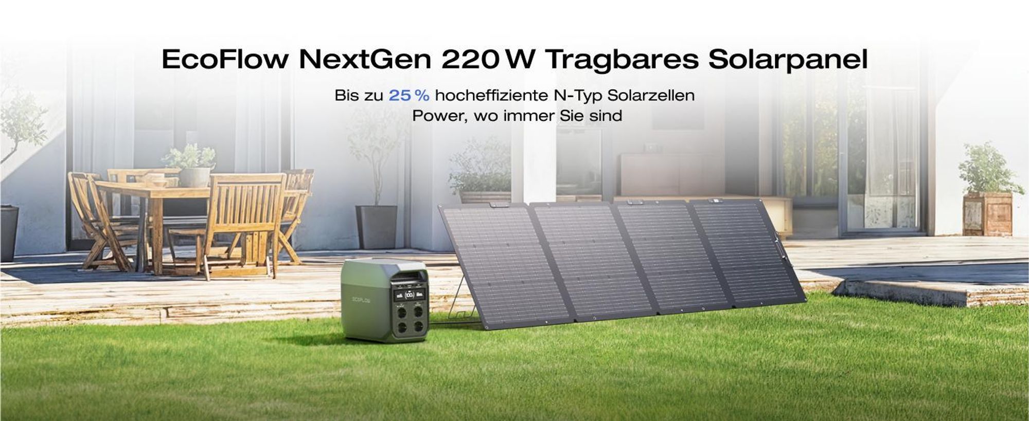 EF ECOFLOW NextGen 220W Solar Panel, Solarpanels Faltbar Solarmodul