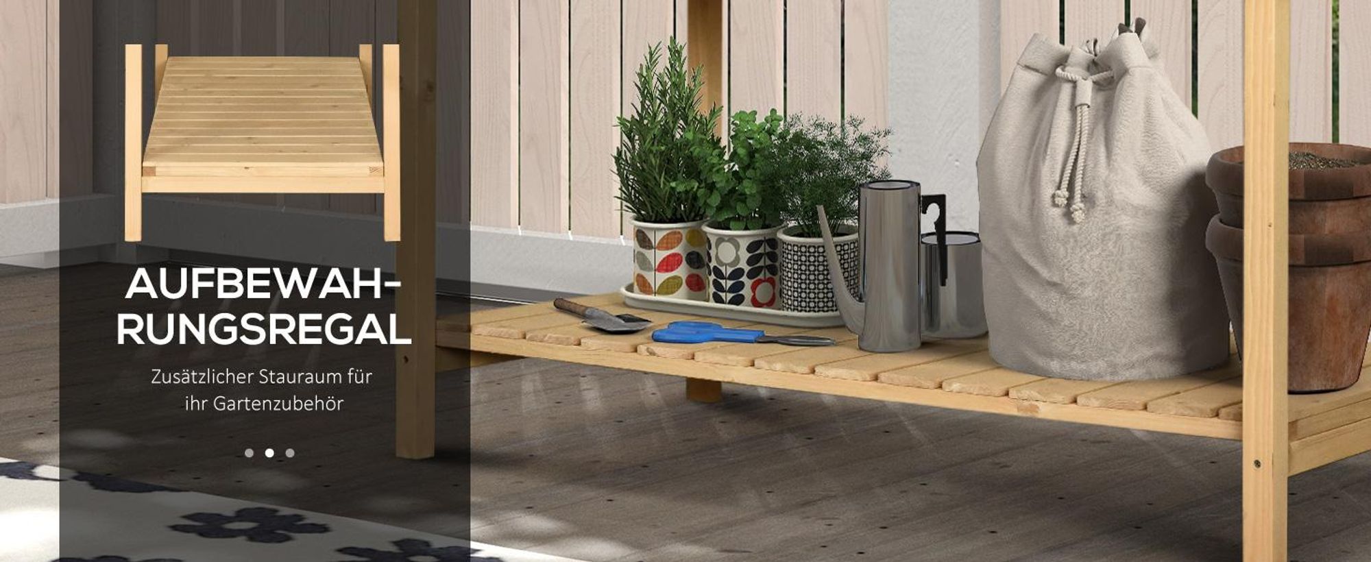 Outsunny Hochbeet 8 Fächer Pflanztisch Blumenkasten Tannenholz Ablage + Abfluss