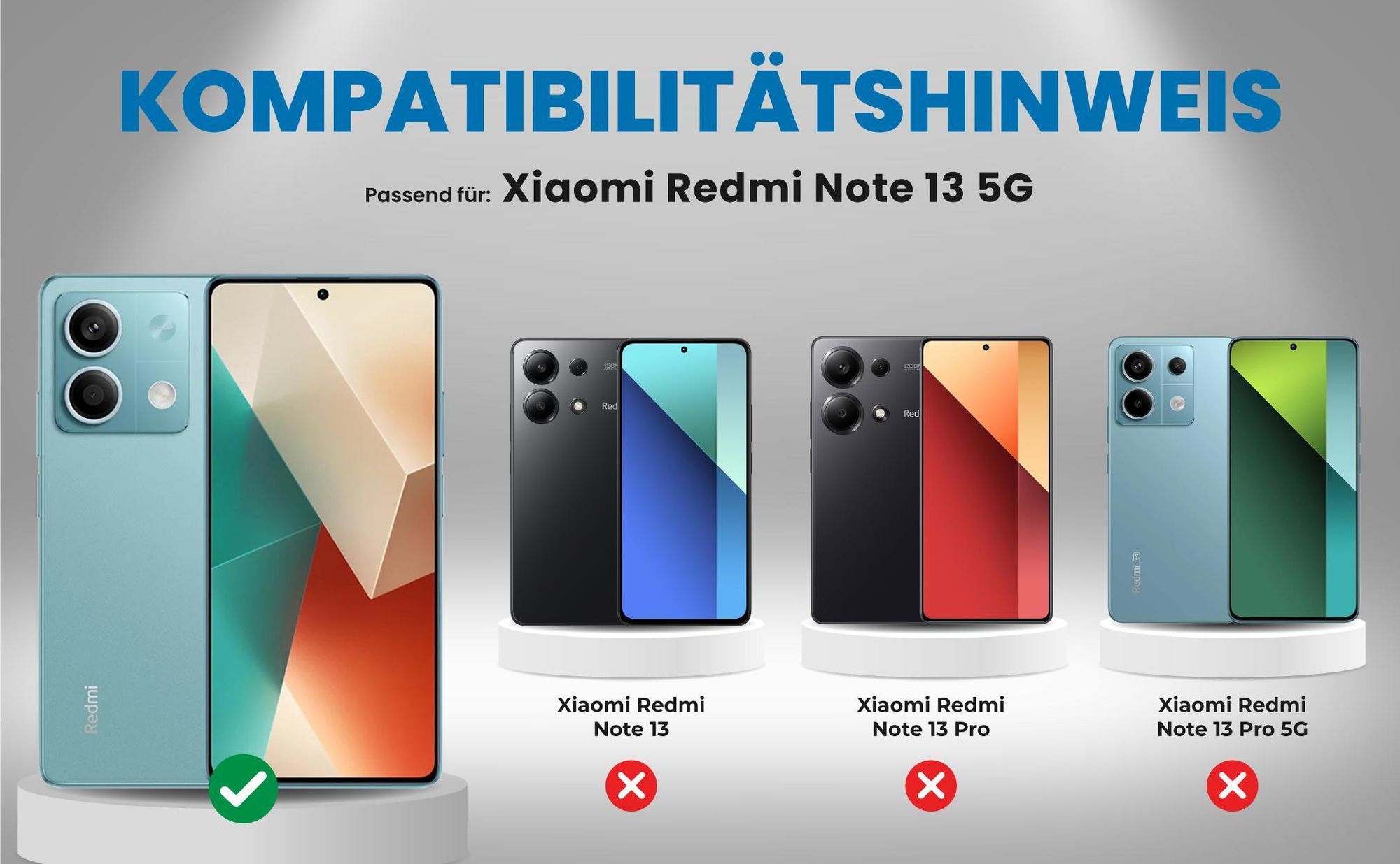 Kompatibilitätshinweise Hülle für Xiaomi Redmi Note 13 5G