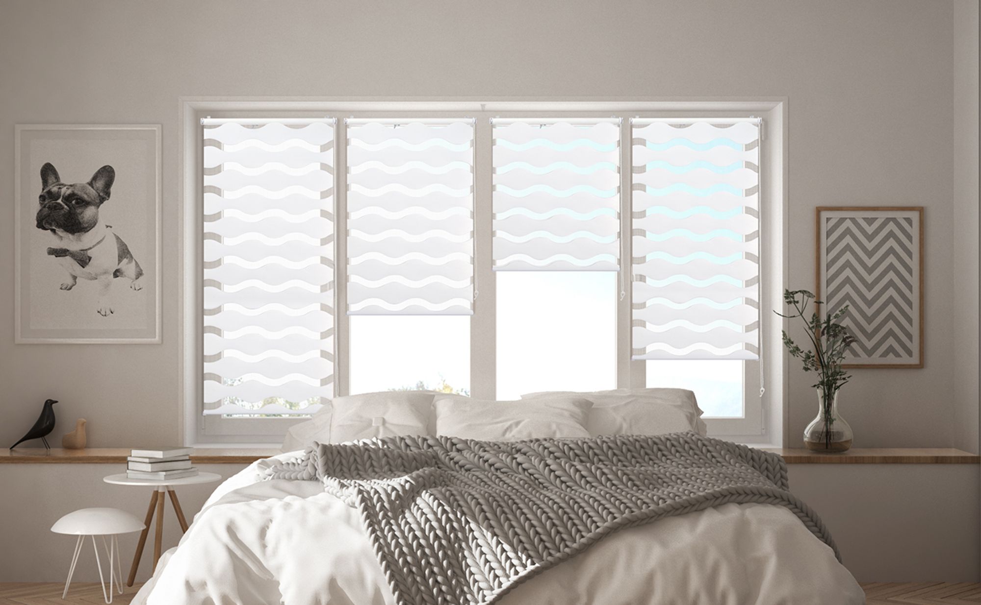 Doppelrollo Doppelrollo Wellen Duo-Rollo Klemmfix ohne Bohren Doppelrollo Welle 75x130cm Weiß