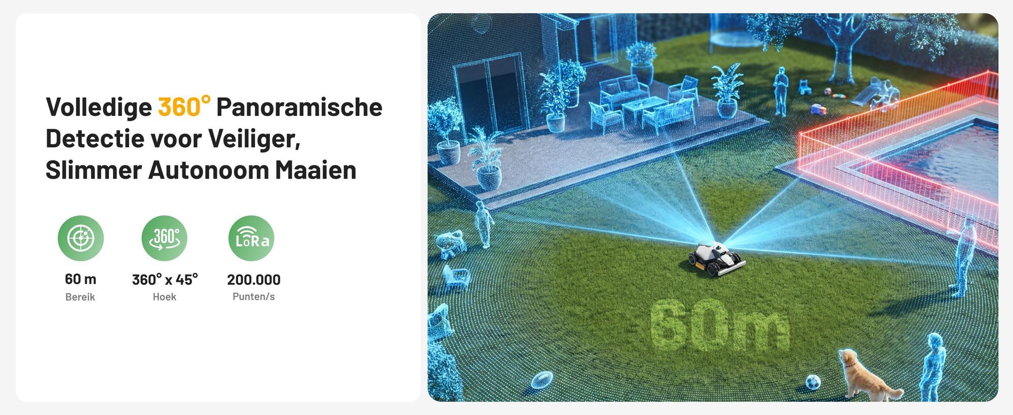Robotmaaier Mammotion LUBA Mini 2 AWD 1500, met garage en wasstandaard, zonder kabel, voor 1500 m², kanten maaien, hellingen 80%, auto-kartering, APP