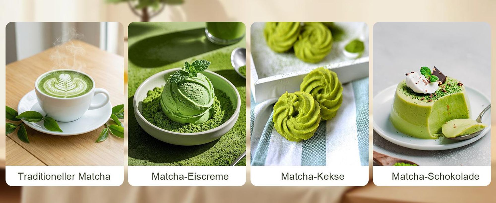 VONATES Matcha Set 9-tlg. mit Matcha-Schale, Bambus-Besener & Halter, Sieb, Löffel, Tuch, Eisform - Starter-Kit für Teezeremonie & Geschenk, Grün