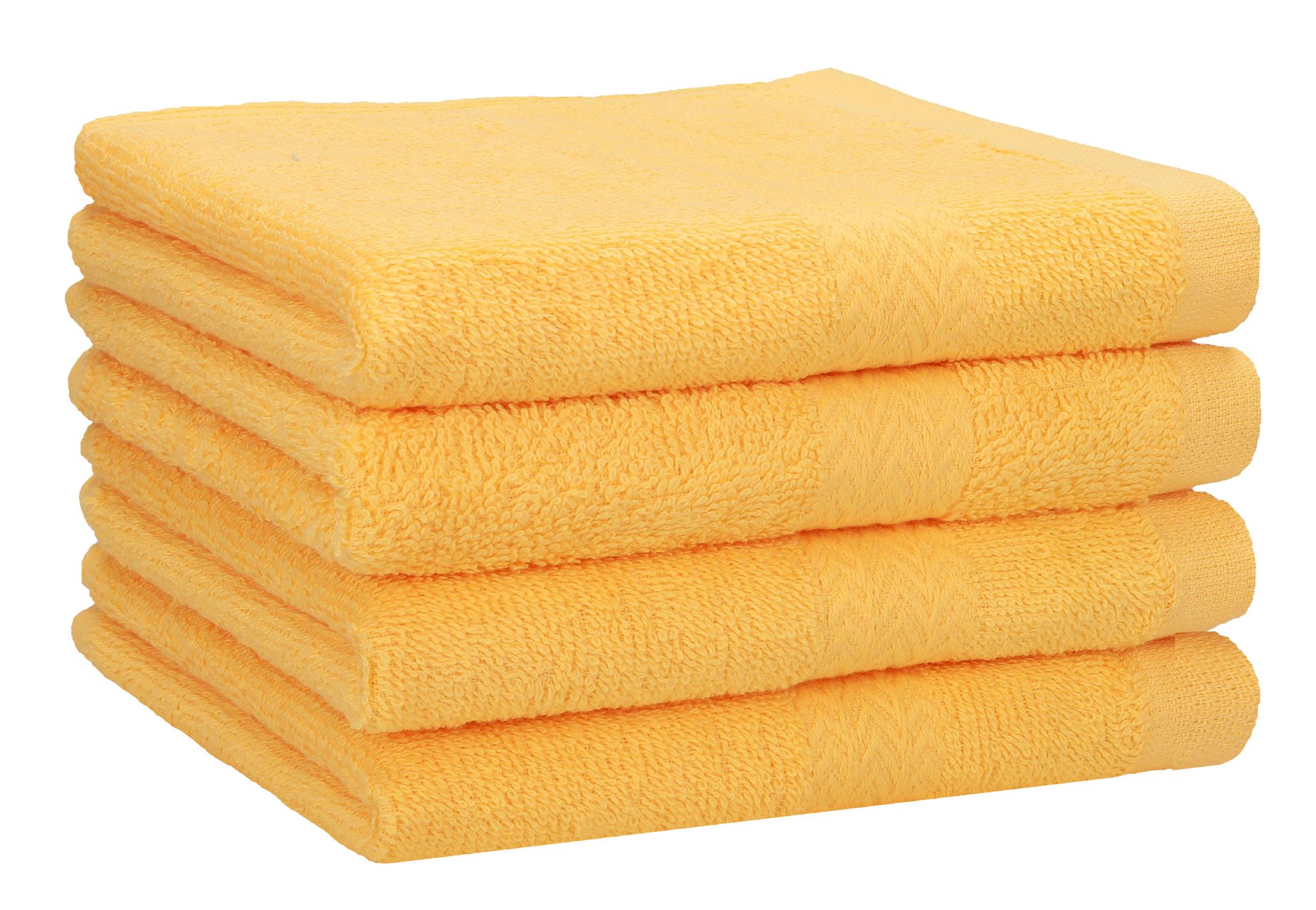 Betz 4 Stück Handtücher 50x100 cm PREMIUM  100% Baumwolle  Farbe: honiggelb