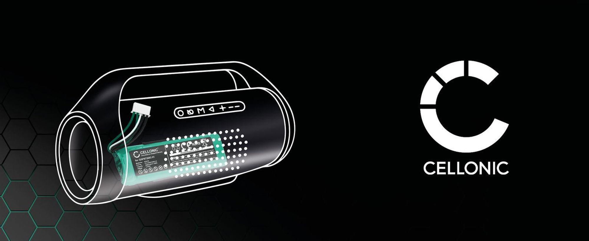 CELLONIC 1x Akku für Lautsprecher Kompatibel mit JBL Charge 2 Plus, Charge 1 Plus, GSP1029102 - (6000mAh, 3.7V)