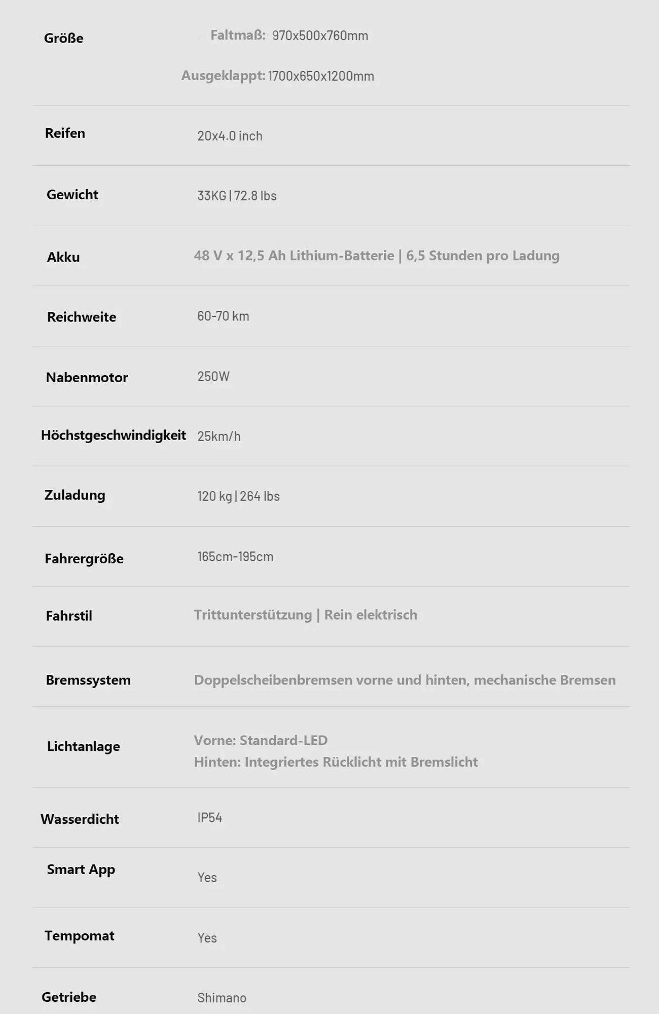 Windgoo F21 Pro Elektrisches Fahrrad - Motor 250W Batterie 48V 12.5Ah 20x4.0 Zoll Fett - Schwarz