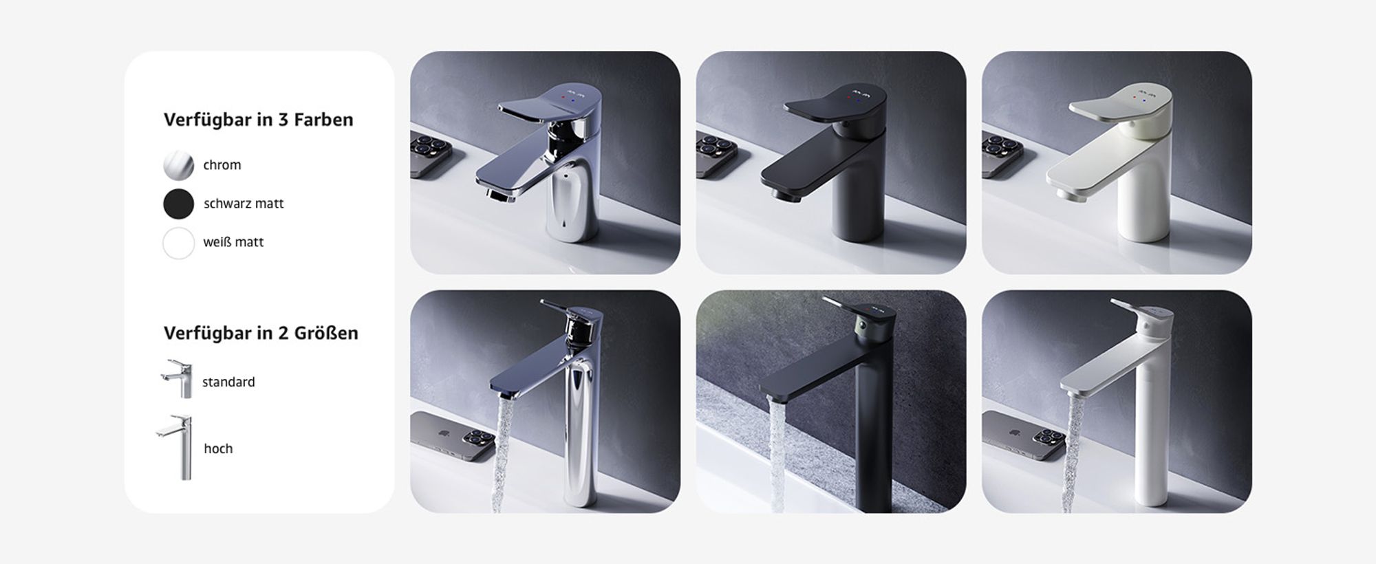 AM.PM Badarmatur mit Pop-Up Ablaufventil für Waschbecken Wasserhahn Bad Schwarz Waschtischarmatur mit Ablaufgarnitur 1 1/4 Zoll Messing Ventil Ablauf