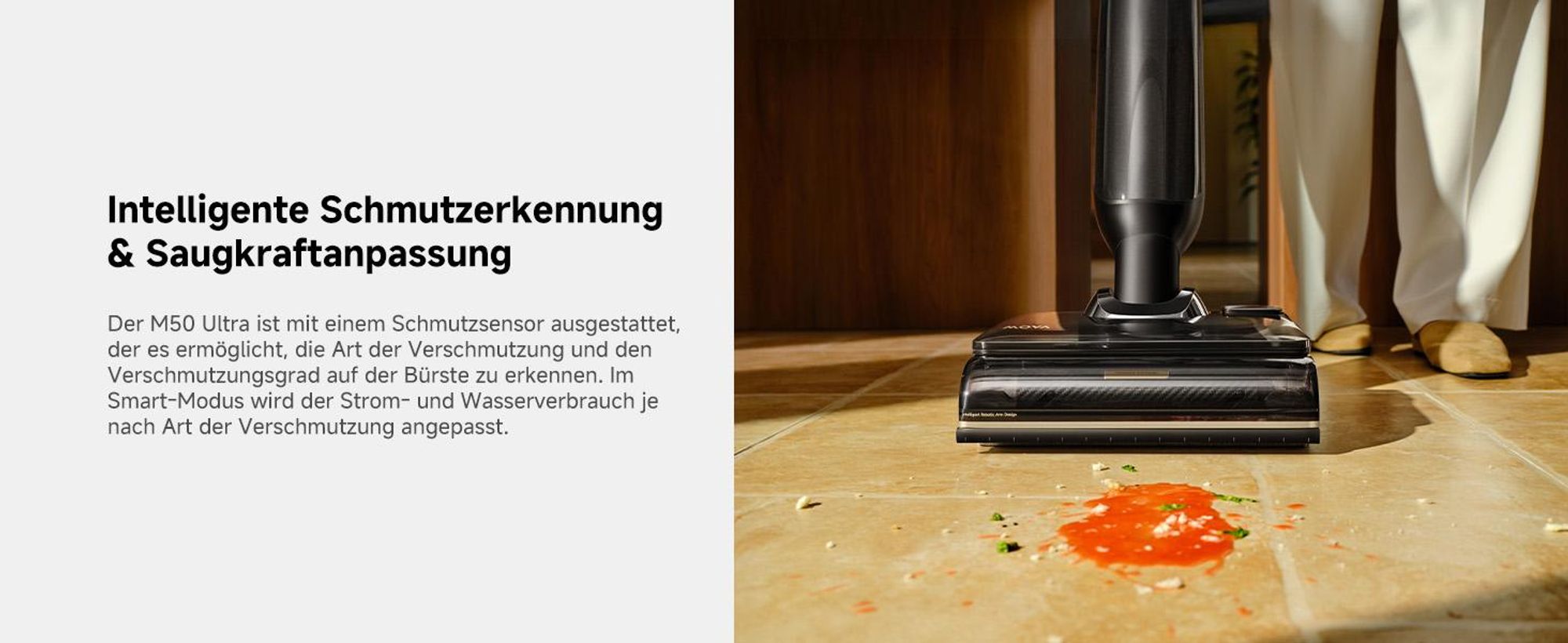 MOVA M50 Ultra Nass- und Trockensauger 22000Pa EdgeCoverage™ KI, 180°-Design, klappbarer Griff, 100°C Bürstenreinigung