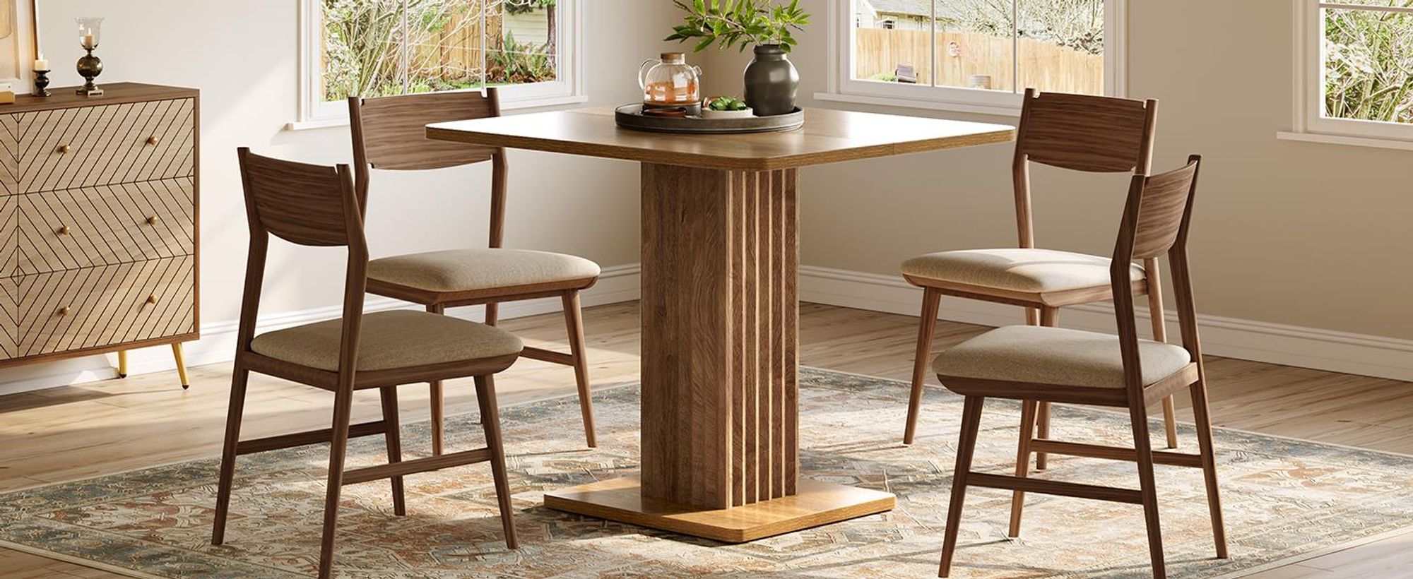 Esstisch, 90 cm Esstisch, quadratischer Küchentisch, für Esszimmer, Wohnzimmer
