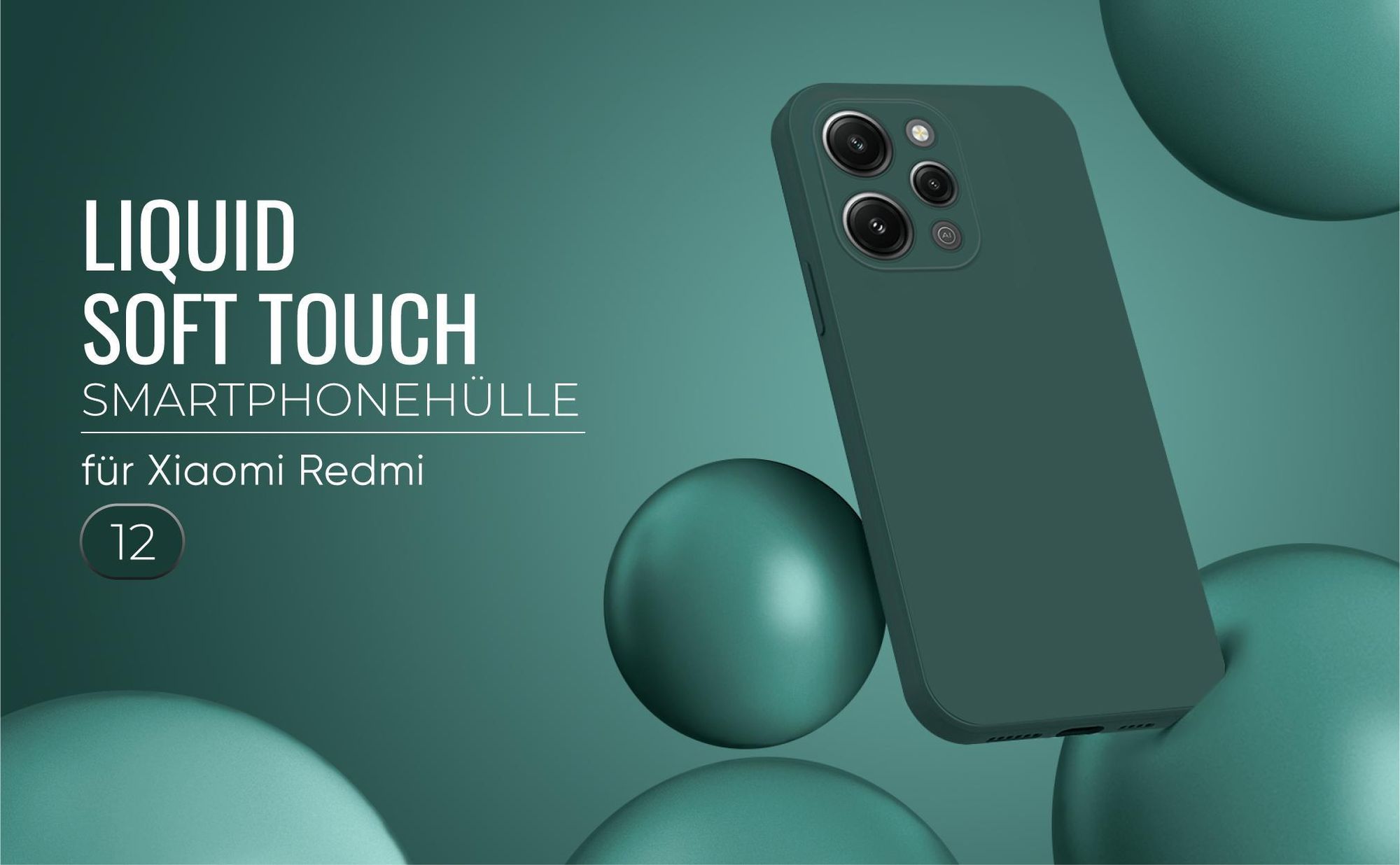 Liquid Soft Touch Smartphone Hülle in Grün für Xiaomi Redmi 12
