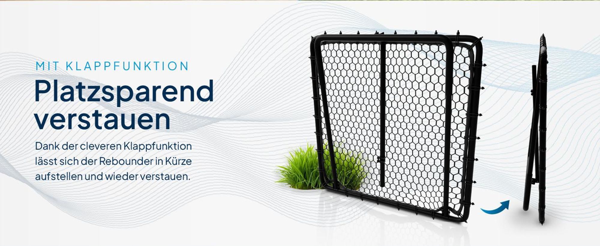 ArtSport Fußball Rebounder Power Pass - verstellbar, stabiler Rahmen, platzsparend verstauen