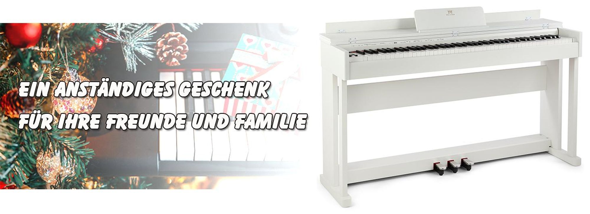 MUSTAR Digital-Piano 88 Tasten Hammermechanik 3 Pedale USB MIDI 680 Sounds 600 Rhythmen Aufnahme Kopfhörer  141.5x77x35.5cm 34.3kg,Weiß