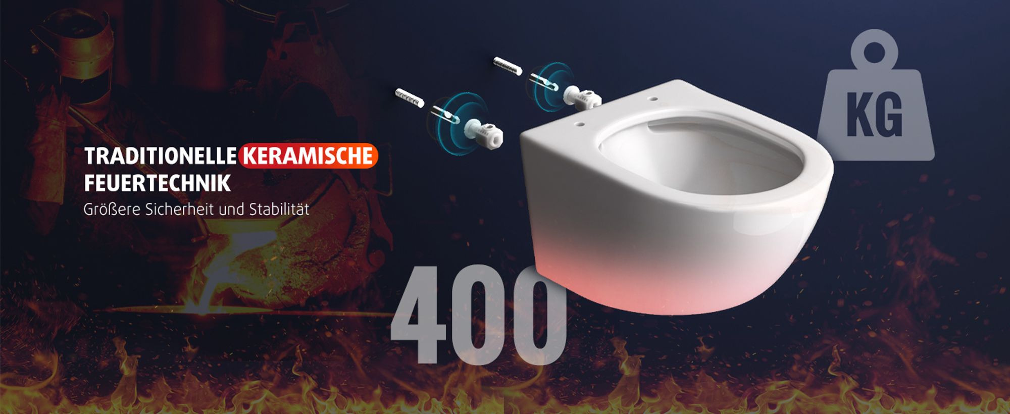 Rainsworth Hänge WC Spülrandlos Toilette - Starker Spülung, Kloschüssel inklusive WC-Sitz Absenkautomatik, Kompakt Design Toilette 48,5 cm lang, Einfa