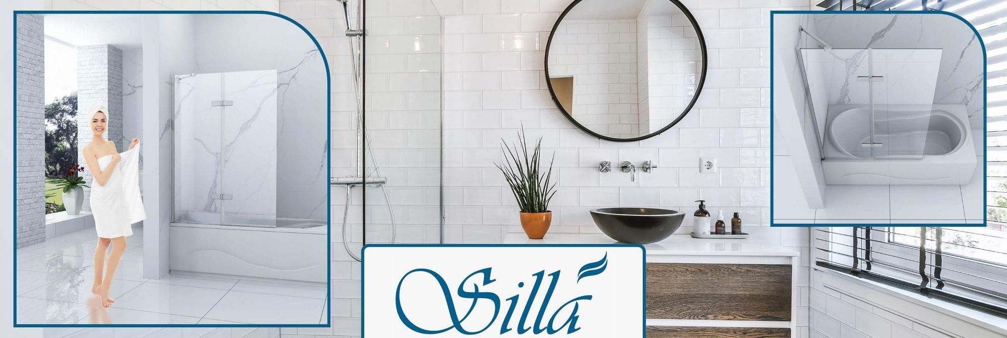 Silla, duschwand badewanne 100x150, duschwand aus glas, badewannenaufsatz, faltwand