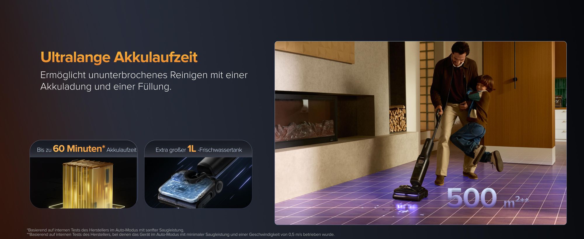 Ultralange Akkulaufzeit