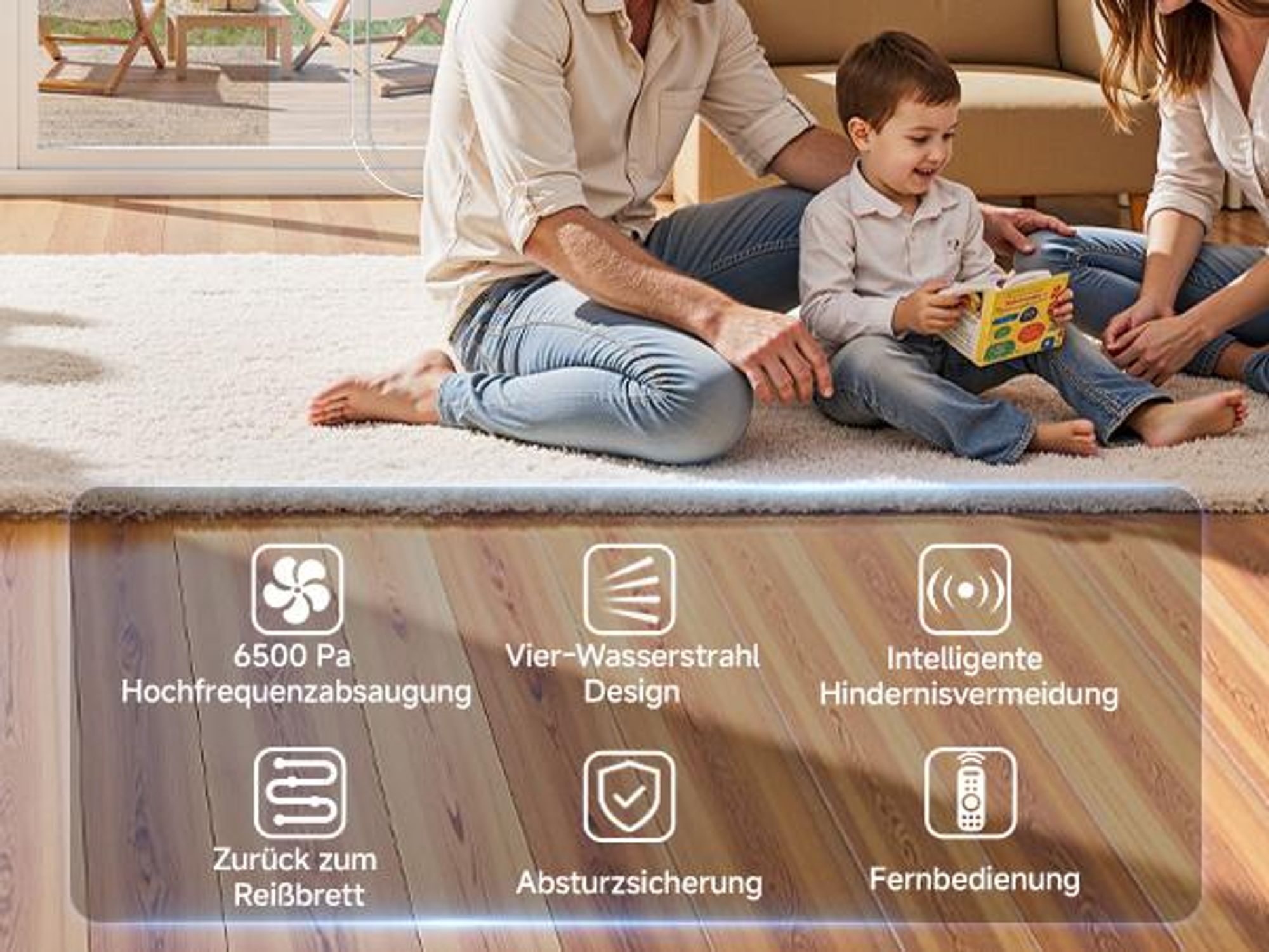 Lubluelu Smart Fensterputzroboter, 7.5KPa Saugkraft, Automatische Routenplanung, Kantenreinigung, Waschbare Mikrofasertücher, Doppelseitige Sprühdüsen