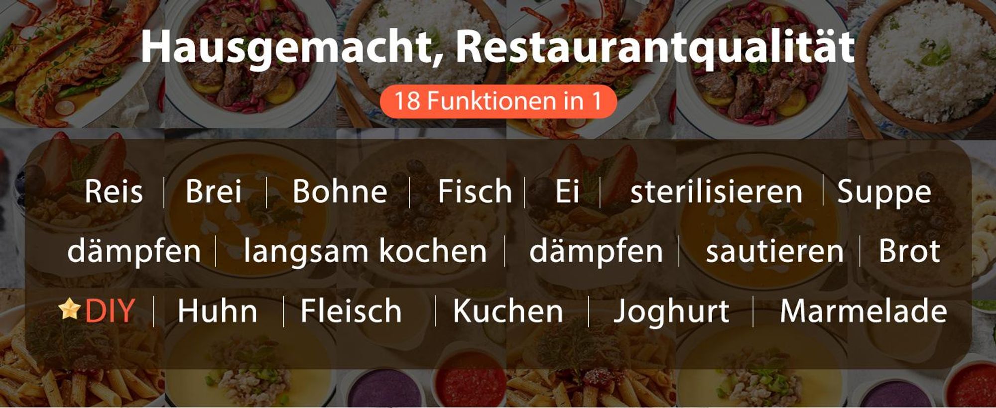 Aigostar - Reiskocher 6L Schnellkochtopf , 1000W Pressure Cooker, 18-in-1 Multikoche, 24h Timer & Warmhalte, Antihaftbeschichtung