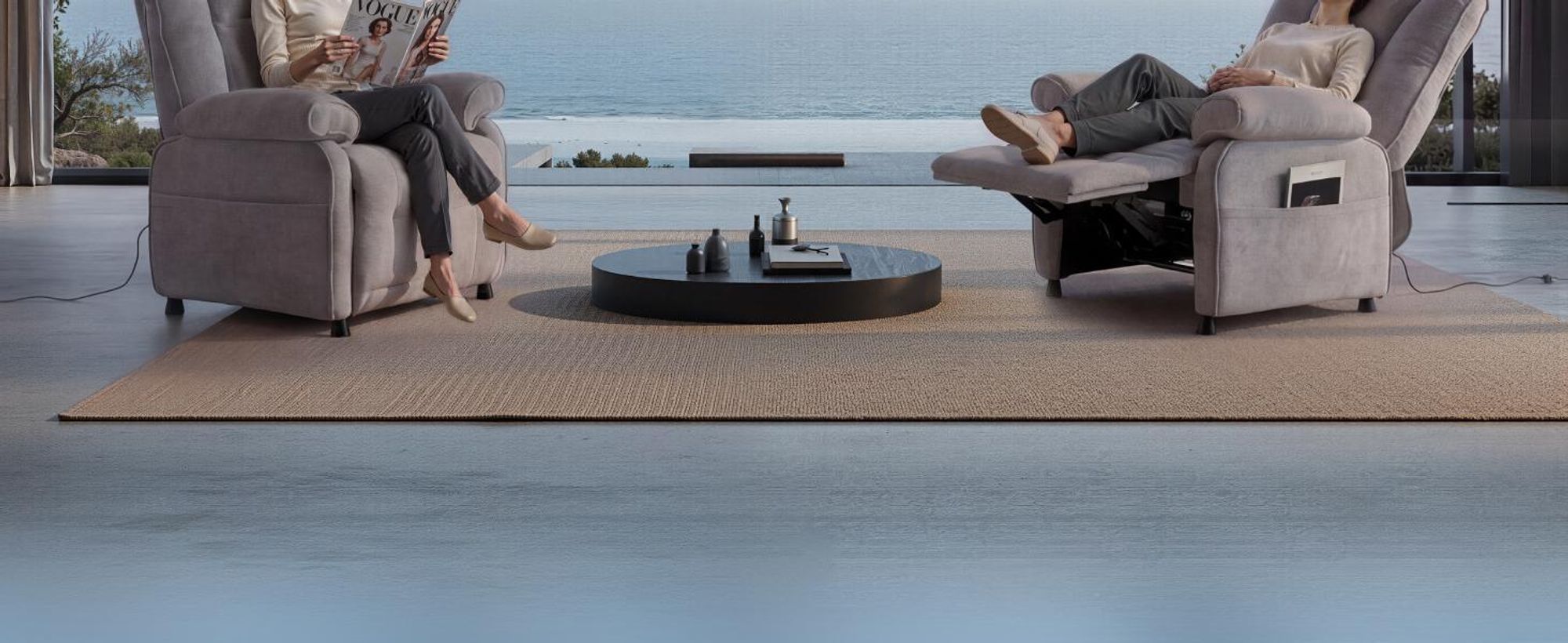 FLEXISPOT Elektrischer Relaxsessel mit Liegefunktion 105°–155° & Decke, Fernsehsessel mit Ein-Tasten-Verstellung, dick gepolstert, bis 150 kg, Grau