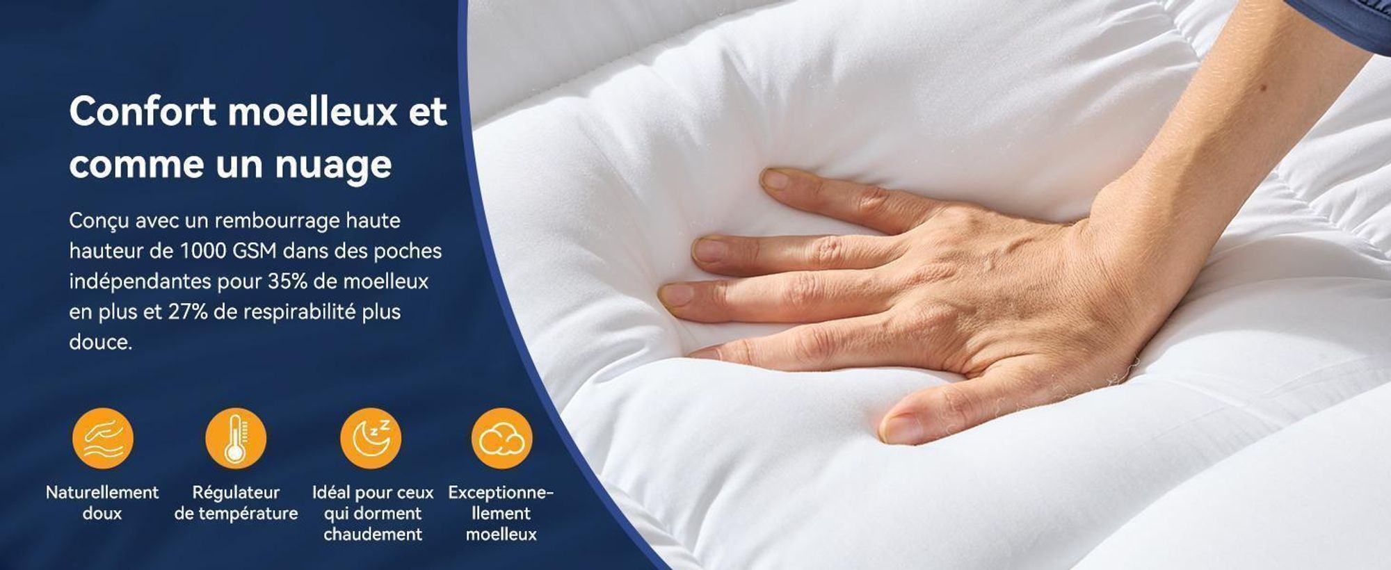 Niceluck-Niceplus Surmatelas 180 x 200 cm, ergonomique, 7 cm d'épaisseur, Mousse viscoélastique, Surmatelas confortable pour le lit
