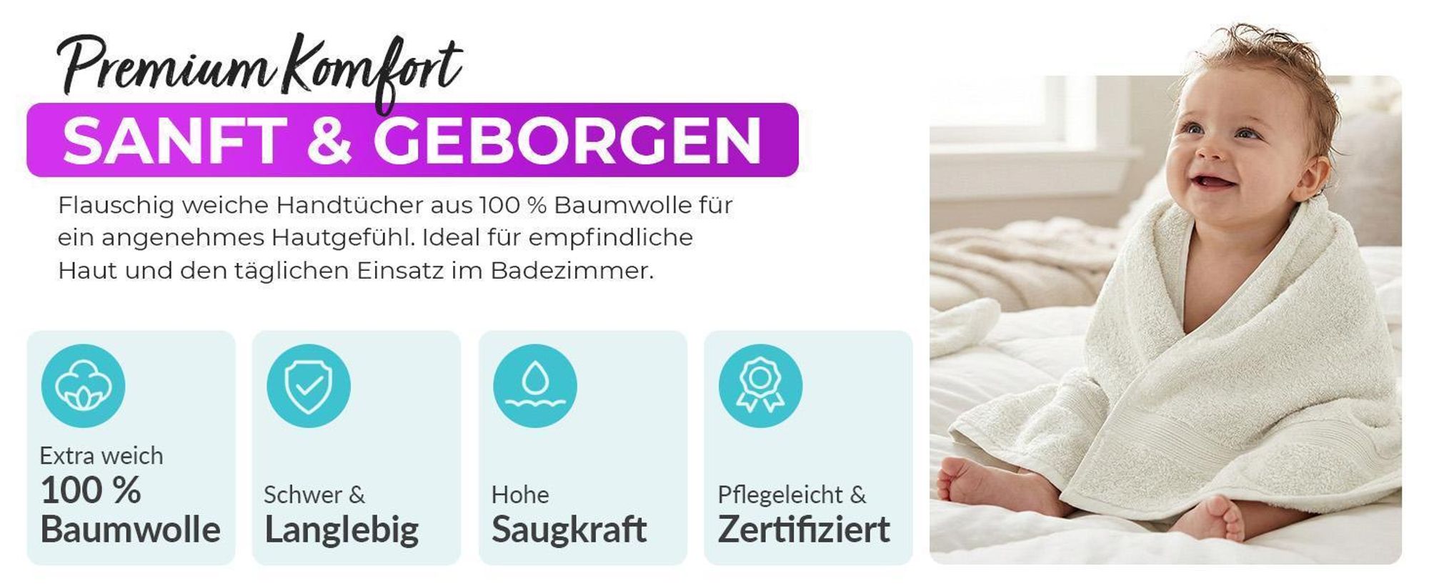 4er-Set ARIZONA Handtuch-Serie von AR Line – 100% Baumwolle, 500 g/m², 4er-Set Handtücher 50x100 cm, Schokobraun