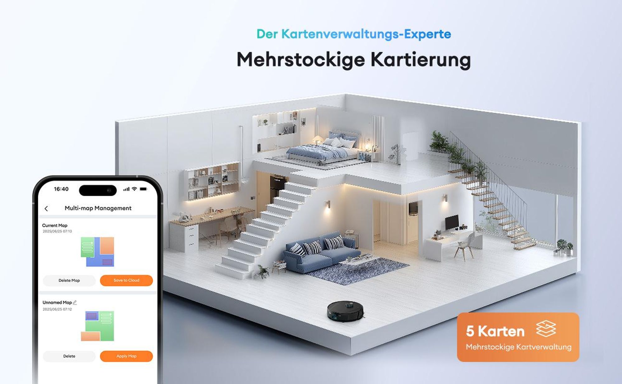 Ultenic ULT20P Staubsauger Roboter mit Absaugstation 4L, 200 Min. APP-Steuerbarer Saugroboter mit Wischfunktion 8000 Pa mit Laser-Hindernisvermeidung