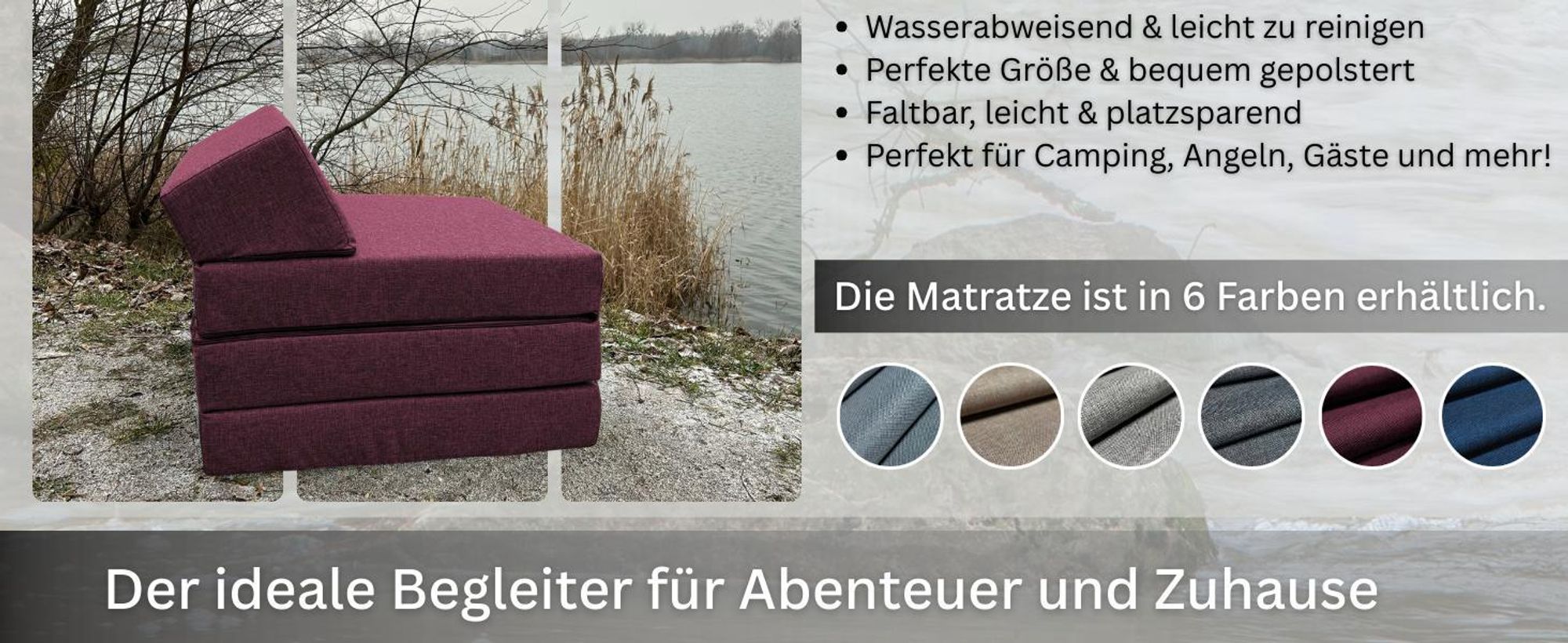Klappmatratze mit Kopfteil Wasserfester Outdoor-Bezug Beige Matratze Faltmatratze Camping Erwachsene Kinder  200x70x10cm