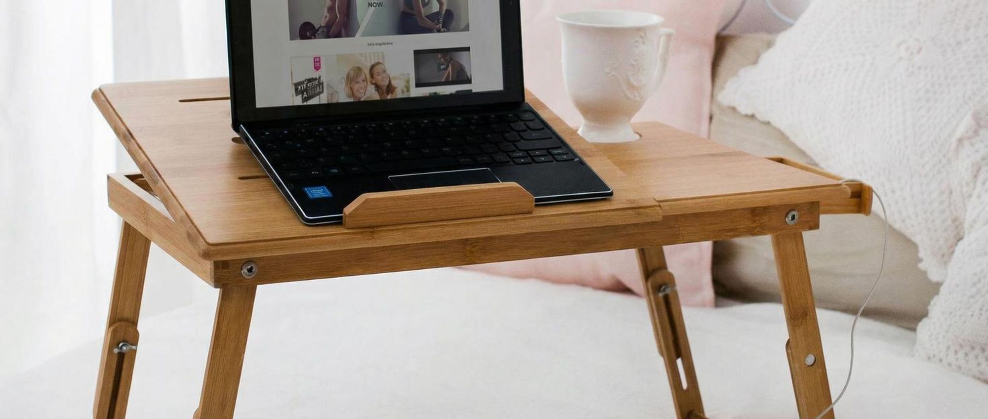 tectake® Laptoptisch Helene 55 x 35 x 26 cm