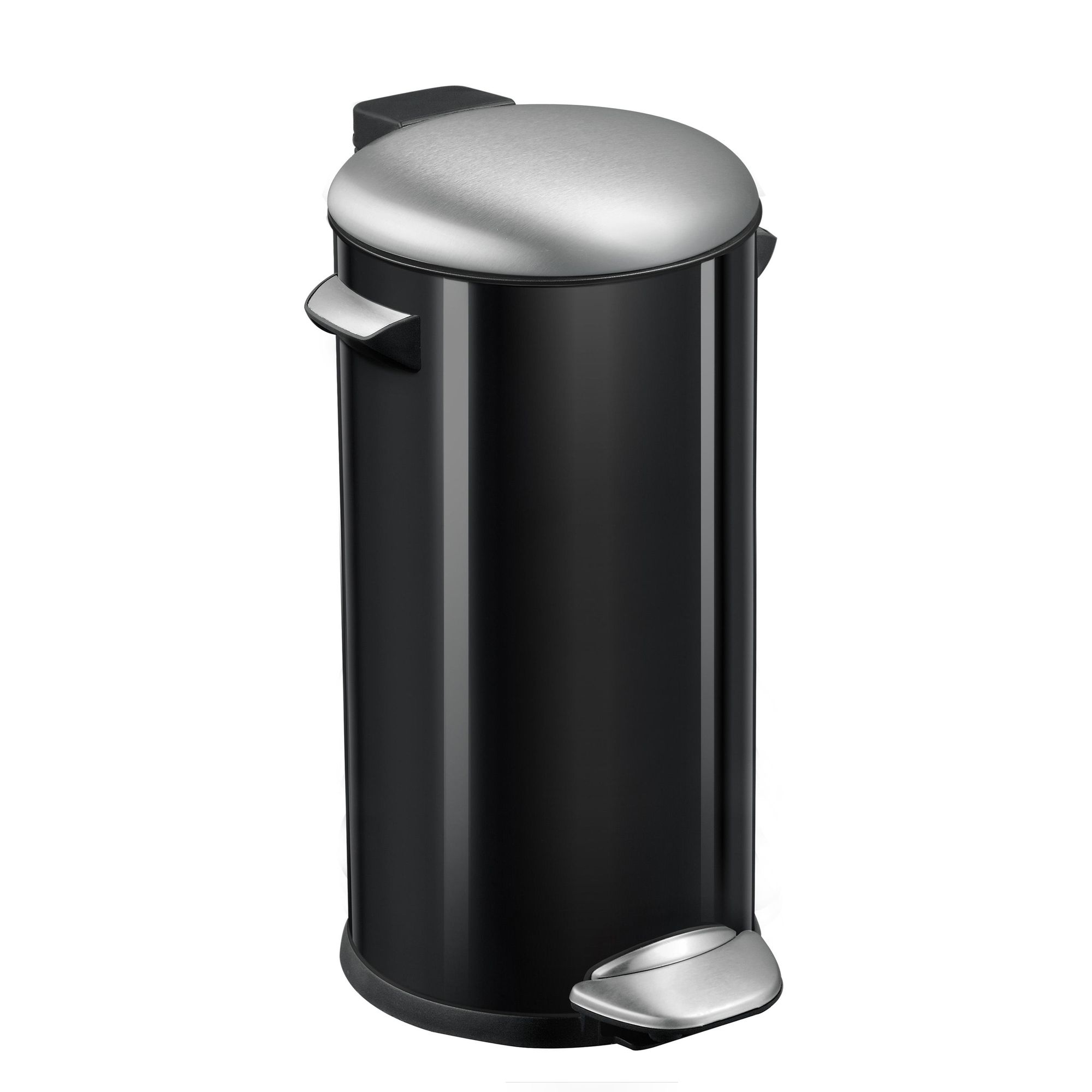 EKO - Belle Deluxe Poubelle à pédale 30 litres - Steel Plastic - noir brillant,mat s/s
