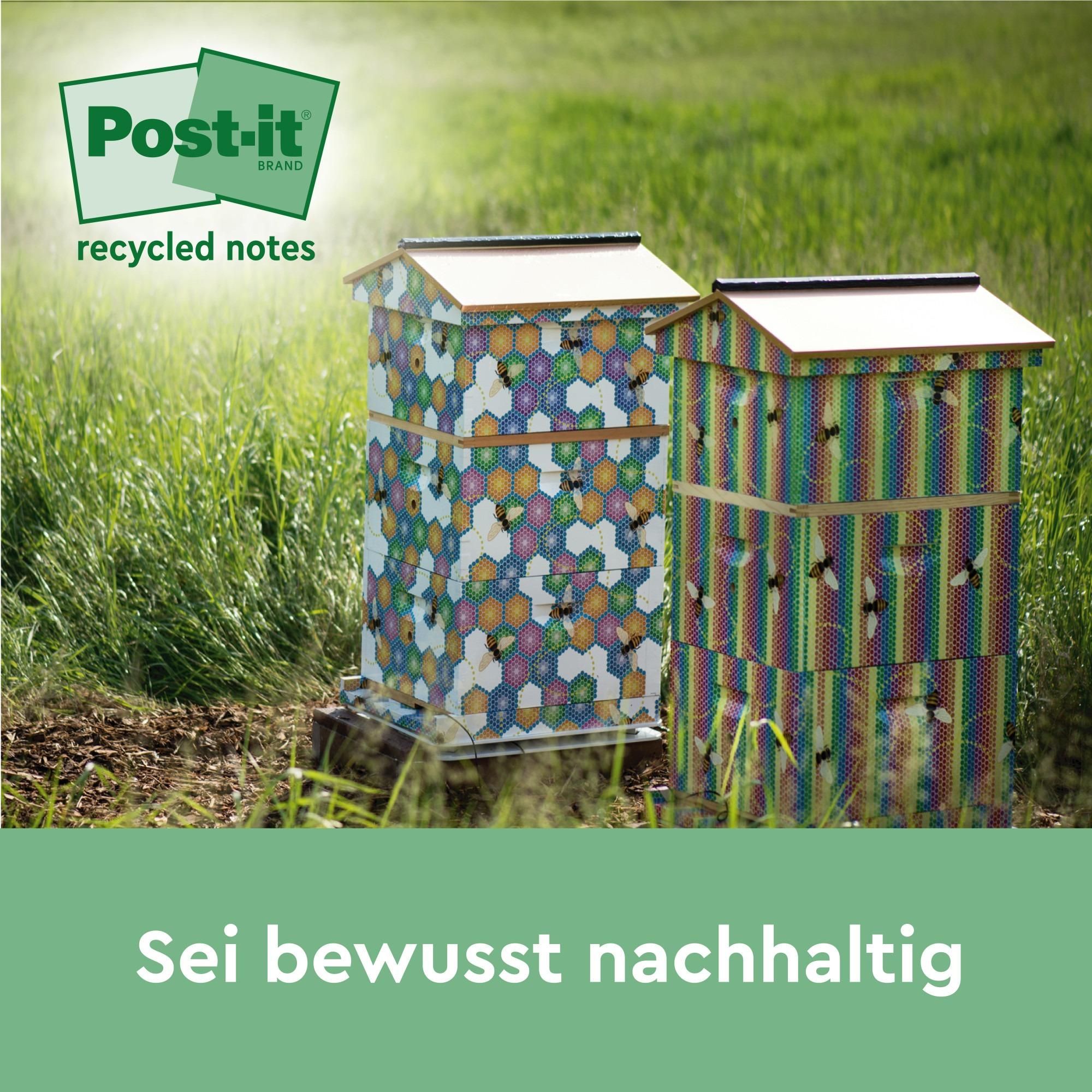 Post-it® Recycling Z-Notes Bunte 76x76mm Haftzettel 16 Blöcke 100 Blatt