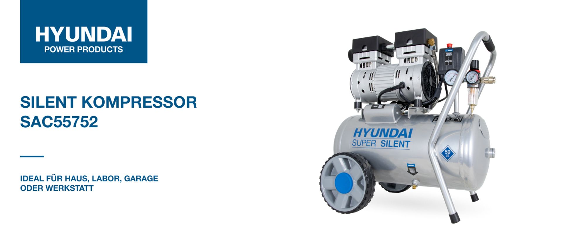 Silent Kompressor mit 8bar maximal Druck ÖLFREI und mit Wasserabscheider