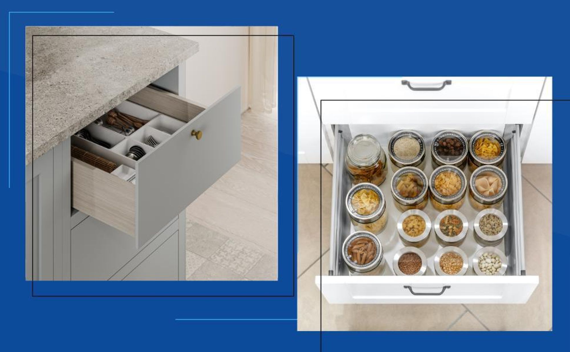 GTV Unterflurführung Schubladenschienen Vollauszüge Schubladenauszüge - 500 mm - Soft-Close Schienensystem - Slide Montageführung absenken - Belastbar bis 30 Kg - 1 Set = 2 Stück