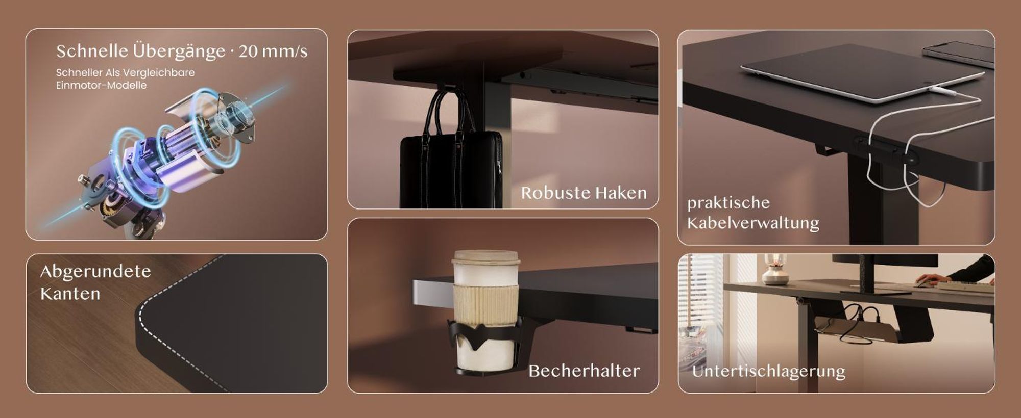 FLEXISPOT QE1 Höhenverstellbarer Schreibtisch 180x80cm, 4 Memory-Funktion, Antikollisionsschutz, 70kg Tragkraft, Haken, Kabelmanagement(Schwarz)