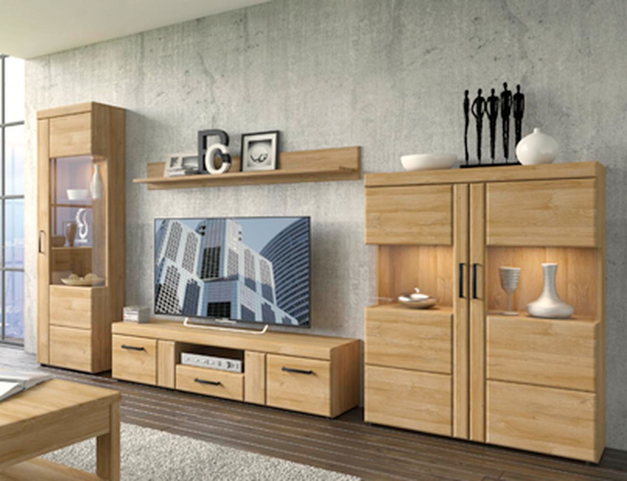 Wohnwand Cortina – Wohnwand-Set mit Softclose und viel Stauraum