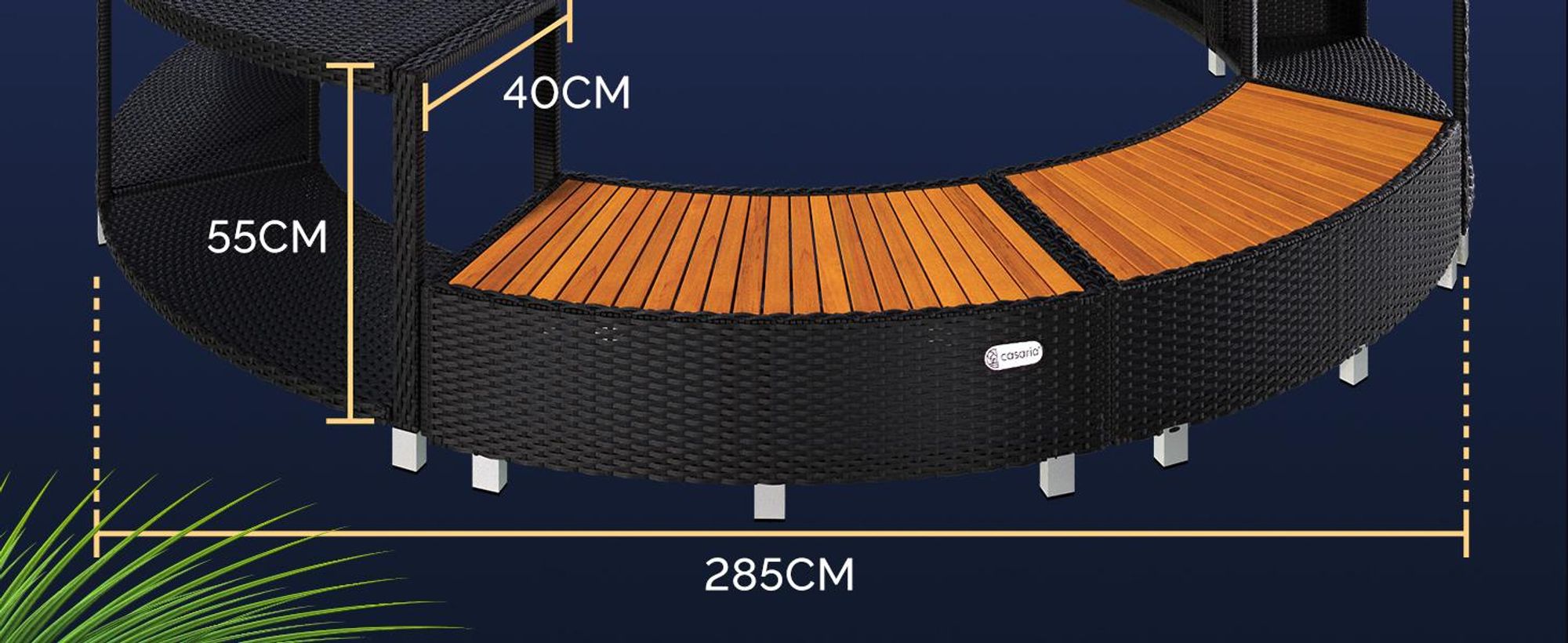 CASARIA Whirlpool Umrandung aus FSC®-zertifiziertem Eukalyptus Holz Ø206 cm