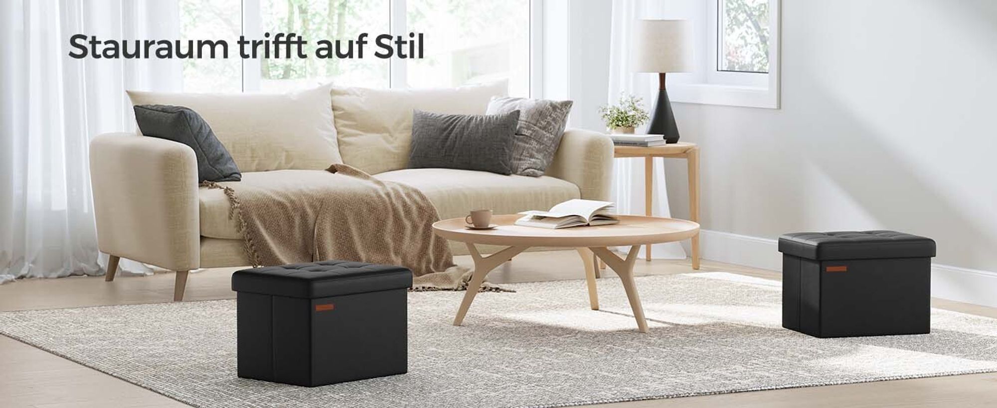SONGMICS Sitzhocker mit Stauraum, kleine klappbare Sitzbank, 31 x 41 cm Fußbank, Aufbewahrungsbox, bis 130 kg belastbar