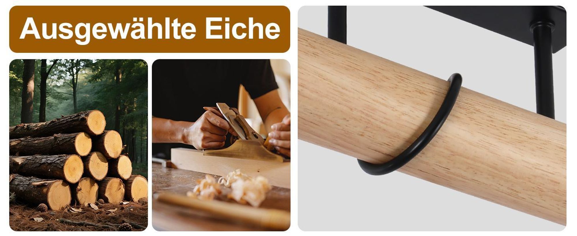 ZMH Deckenleuchte Wohnzimmer Vintage Deckenlampe Holz Schwarz Wohnzimmerlampe im Industrial Design aus Metall E27 Deckenbeleuchtung für Küche Esszimmer Schlafzimmer - ohne Leuchtmittel