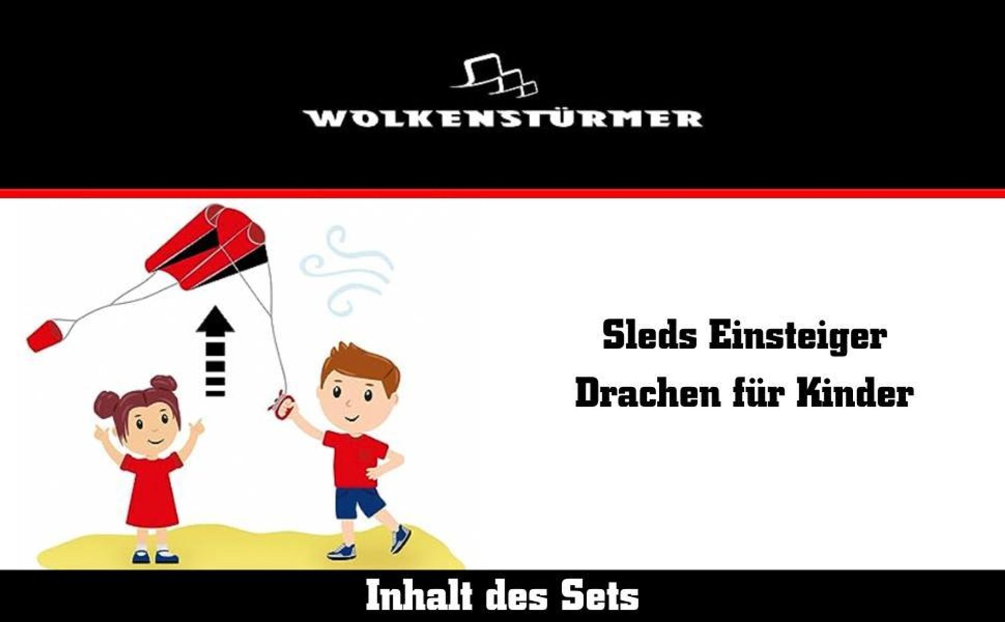 Wolkenstürmer Kinderdrachen Sled Smile (gelb), Einleinerdrachen ohne Gestänge - flugfertig inkl. Schnur