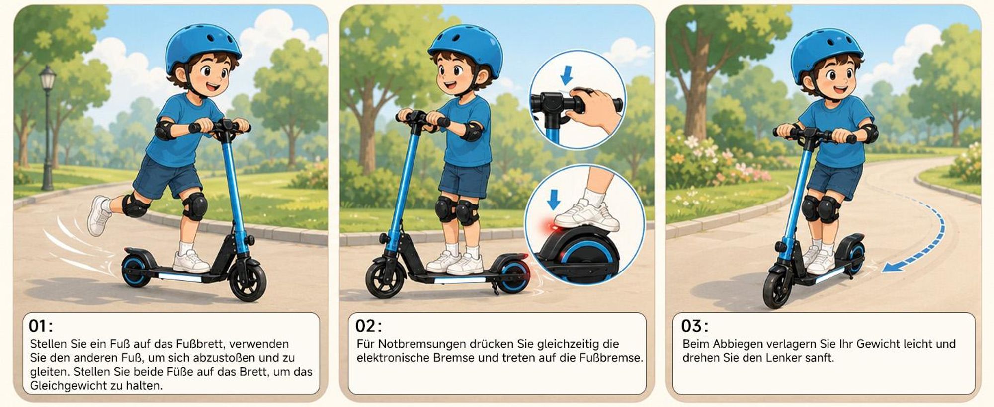 Kinder Elektroroller, 150W E-Scooter für Kinder, 16 km/h Kinderroller mit LED-Anzeige, RGB-Licht, Frontlicht, Doppelbremse, klappbar, 6,3 Zoll Vollgum