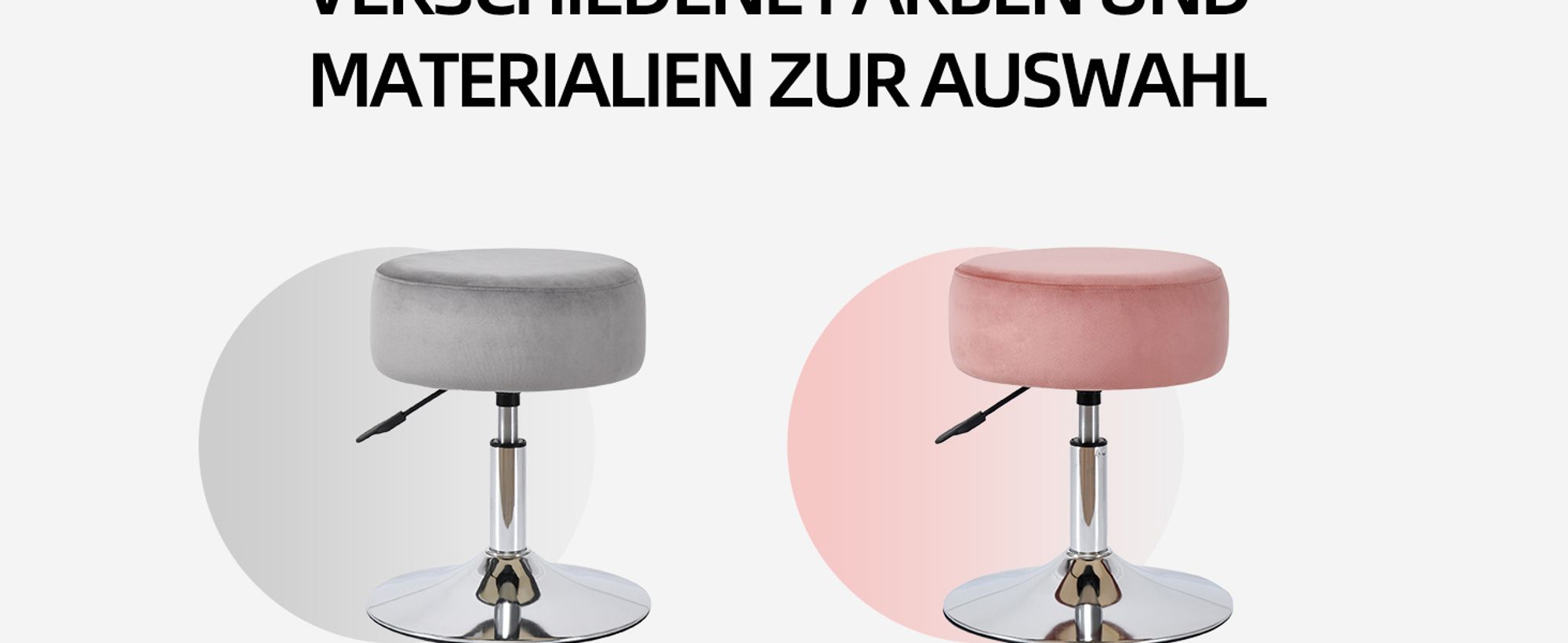 Duhome Drehhocker Höhenverstellbar Schminkhocker aus Samt Sitzhocker mit Polsterung Barhocker Drehbar für Schlafzimmer Wohnzimmer Bistro, Rosa