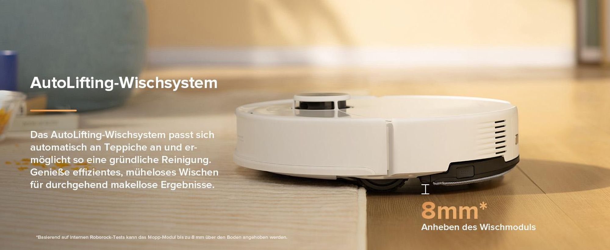 Roborock Q10 S5 Saugroboter mit Wischfunktion, 10.000 Pa Staubsauger Roboter, Dual Anti-Tangle System, Auto Lifting Mopping, Ideal für Tierhaare, Weiß