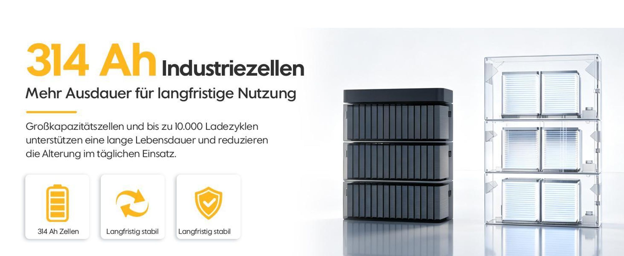 Balkonkraftwerk Speicher TSUN DCU2000Lite 2kWh (bis 10 kWh erweiterbar), 314Ah Industriezellen, 2400W PV Input mit Dual MPPT, Plug & Play (0% MwSt)