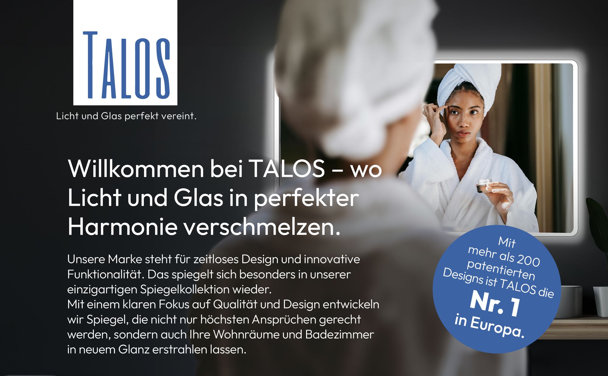 Badezimmerspiegel mit Beleuchtung TALOS Moon LED Badspiegel 120x70 cm - feuchtwassergeeignet durch Aluminiumrahmen - Licht-Farbe Neutralweiß