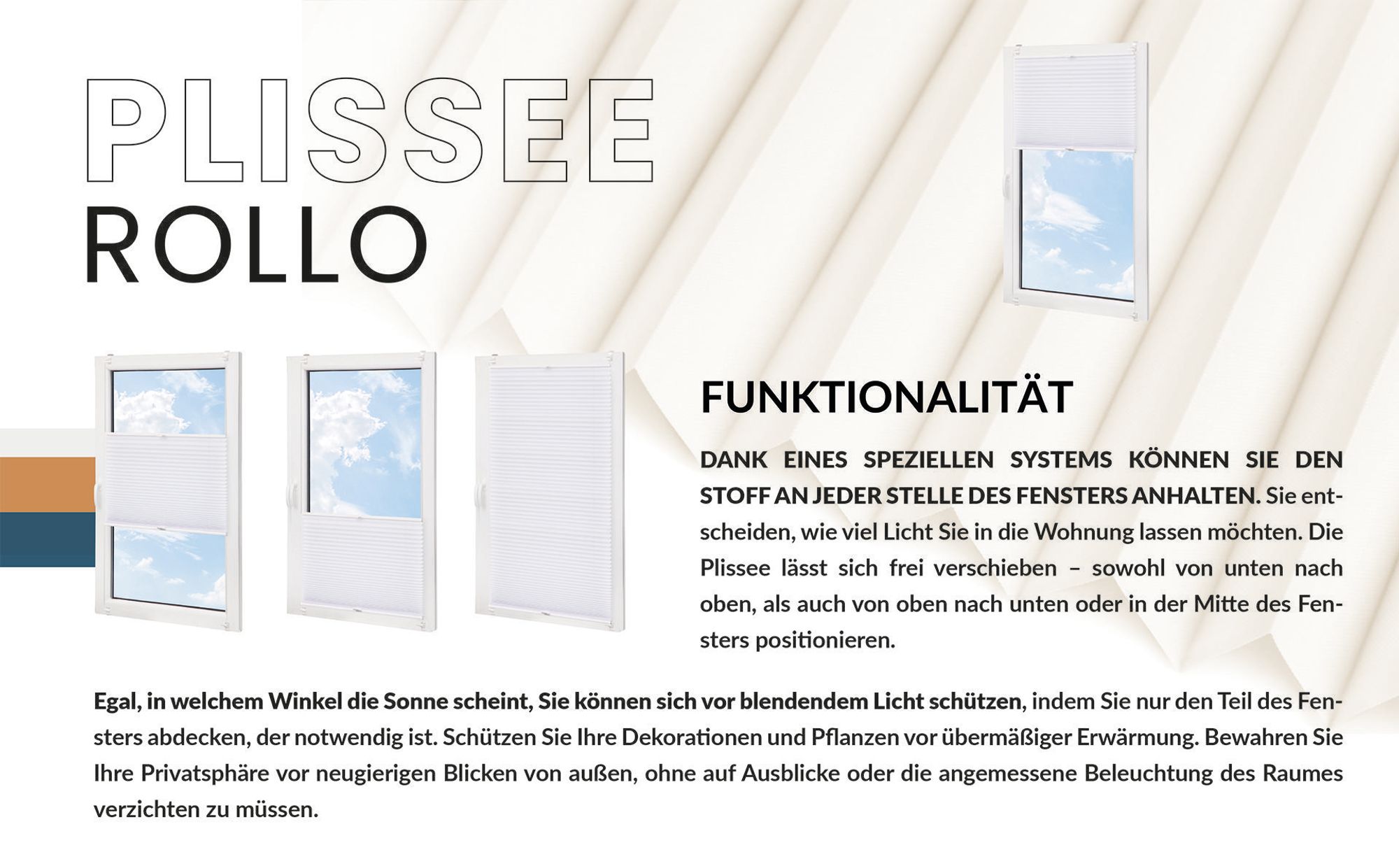 Plissee, Ohne Bohren, Klemmfix, Verdunkelnd, Thermo, Sichtschutz, MARDOM