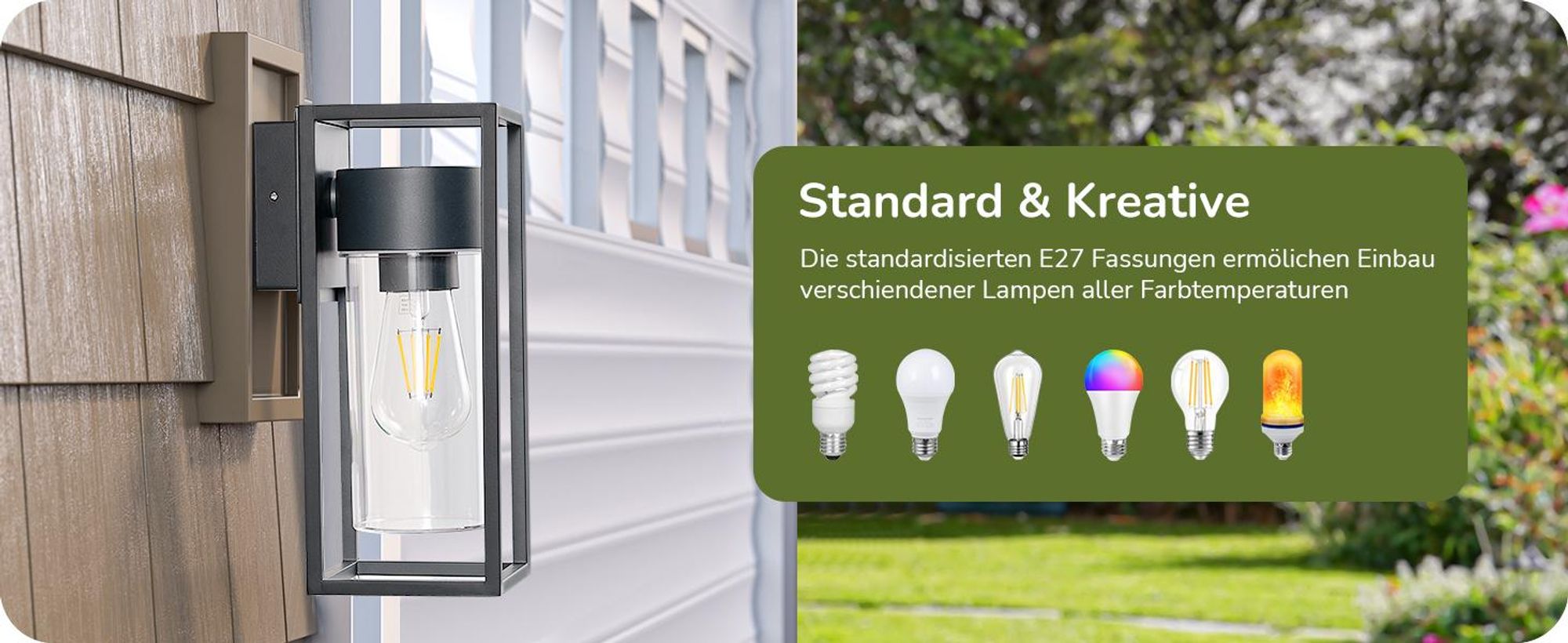 EDISHINE Wandleuchte Innen & Aussen, Modern Wandlampe IP44, Wandbeleuchtung für Hauswand, Terrassenbeleuchtung, Balkon, Anthrazite