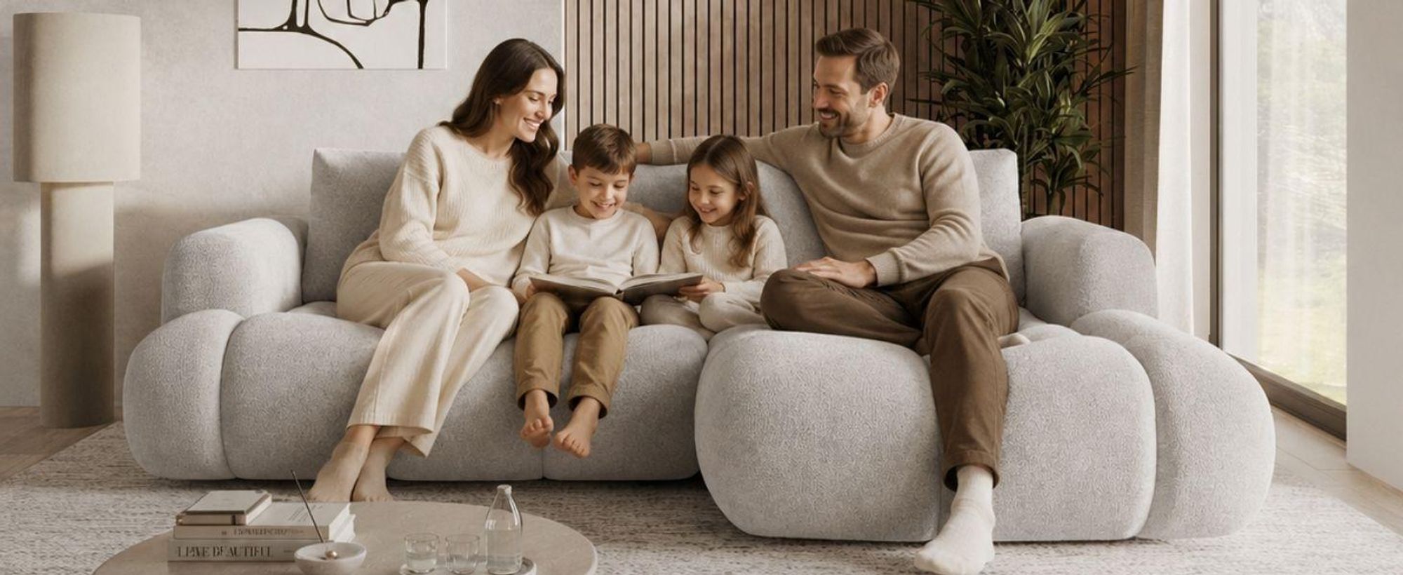 MORELLO Cloud Ecksofa Bouclé mit DL-Mechanismus, Schlaffunktion 140 x 210 cm und Bettkasten, Rechts – Monte 01