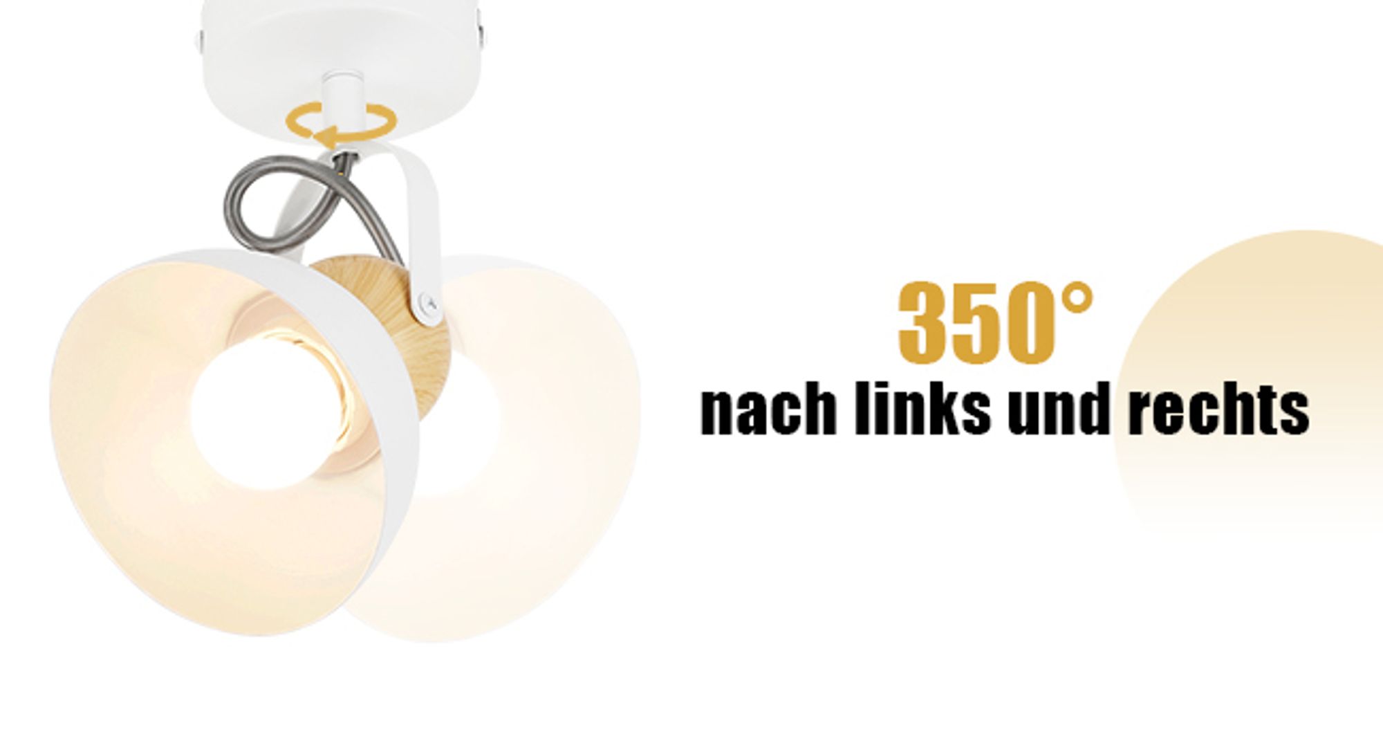 ZMH Deckenstrahler Vintage Weiß Deckenlampe 1 Flammig Retro Deckenspots E27 Flurlampe Schwenkbar 350° Wandstrahler Metall Industrial Deckenleuchte für Flur Küche Eingang Wohnzimmer Schlafzimmer