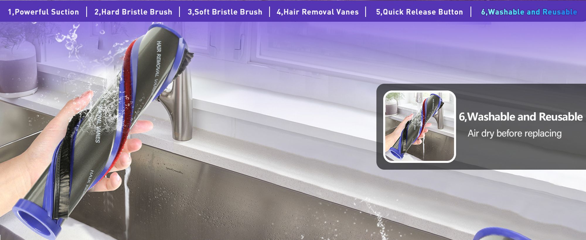 Ersatz-Staubsaugeraufsatz mit hohem Drehmoment für Dyson V11 V15 V10 V8 V7, Upgrade-Staubsaugerkopf für Dyson Staubsaugerteile und Zubehör