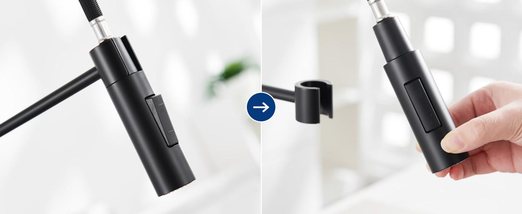Wasserhahn Küche Spiralfederarmatur, 2 Strahlarten Spültischarmatur Schwarz, 360° Drehbar 304 Edelstahl Küchenarmatur Cecipa, Einhandmischer