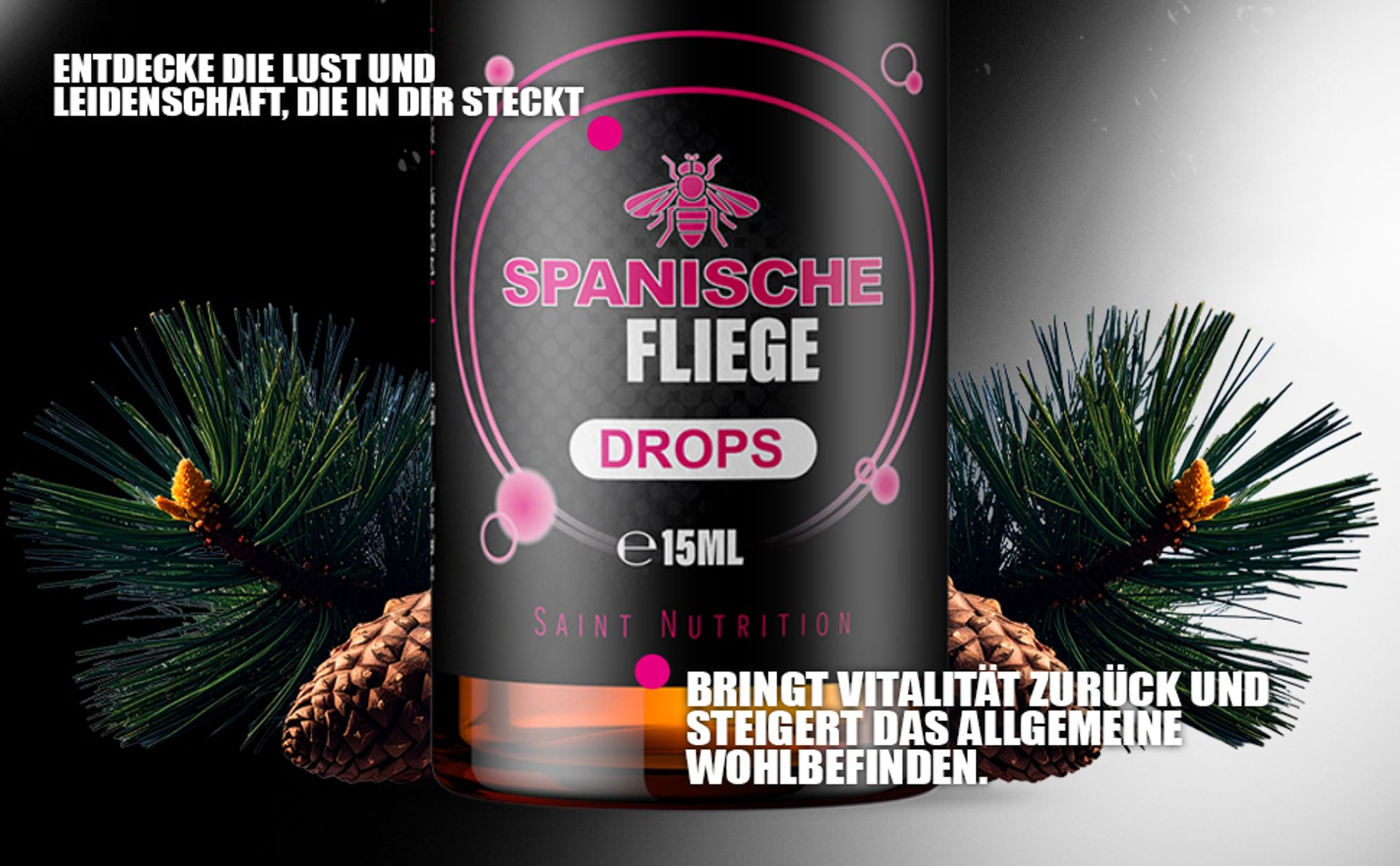 Saint Nutrition® Spanische Fliege Drops für Frauen - Libo Booster - Libido - for Ladies – Libido steigern – mit Sofortwirkung – für Ihr Liebesleben